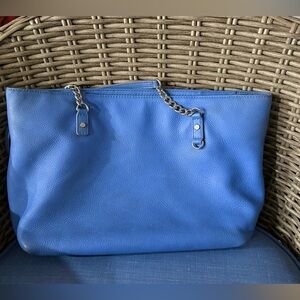 Michael Kors Sky Blue Tote with Chain Accents